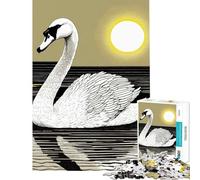 Puzzle per adulti da 1000 pezzi con un elegante cigno nell'acqua ideale per compleanni e decorazioni natalizie Giocattolo decorativo da parete per la casa adatto a partire dai 14 anni 38x52cm