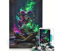 Puzzle per adulti da 1000 pezzi con un etereo jolly e carte da gioco, ideale per rilassarsi, ridurre lo stress, collezione d'artista e opere d'arte 50x75cm