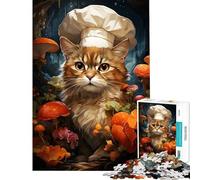 Puzzle per adulti da 1000 pezzi con un gatto chef intento a cucinare un'attività stimolante da completare per divertimento in famiglia Gioco divertente per ragazzi dai 14 anni in su (38x52cm)