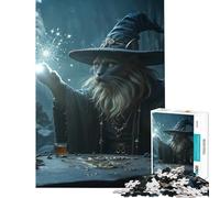 Puzzle per adulti da 1000 pezzi con un gatto mago che lancia un incantesimo Gioco rompicapo stimolante per la mente e la memoria Ottimo regalo Dimensioni 38x26cm