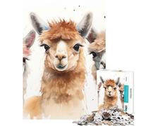 Puzzle per adulti da 1000 pezzi con un gruppo di alpaca curiosi gioco educativo e rilassante Un'opera d'arte ideale come regalo per uomini e donne (dimensioni 38x52cm)