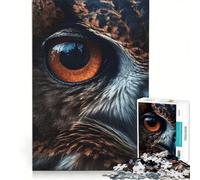 Puzzle per adulti da 1000 pezzi con un incantevole gufo in stile macro, gioco educativo, regalo di compleanno, ideale come decorazione da scrivania 50x75cm