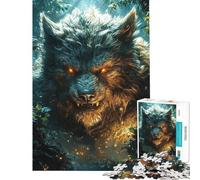 Puzzle per adulti da 1000 pezzi con un lupo feroce nella giungla Gioco rilassante per le vacanze a casa per passare il tempo divertendosi (dimensioni 50x75cm)