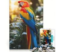 Puzzle per adulti da 1000 pezzi con un pappagallo ara colorato appollaiato su un ramo, gioco pratico, difficile e stimolante, ideale come regalo per tutta la famiglia 50x75cm