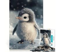 Puzzle per adulti da 1000 pezzi con un pinguino nella neve,gioco a incastro preciso,stimolante per la mente,gioco gratuito,scena natalizia (38x52cm)