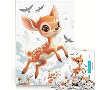 Puzzle per adulti da 1000 pezzi con un simpatico cerbiatto che salta, gioco rilassante, antistress intellettuale, regalo di compleanno, regalo di viaggio 50x75cm