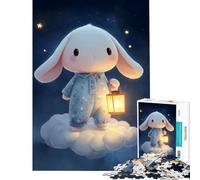 Puzzle per adulti da 1000 pezzi con un simpatico coniglietto su una nuvola con lanterna gioco per famiglie gioco stimolante ottimo regalo difficile (dimensioni 38x52cm)