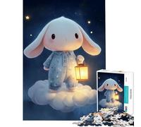 Puzzle per adulti da 1000 pezzi con un simpatico coniglietto su una nuvola con lanterna gioco per famiglie gioco stimolante ottimo regalo difficile (dimensioni 38x26cm)