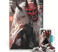 Puzzle per adulti da 1000 pezzi con un simpatico demone, gioco rilassante, allena la mente e la manualità, compleanno e Natale 50x75cm