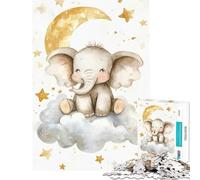 Puzzle per adulti da 1000 pezzi con un simpatico elefante su una nuvola sfida per l'intelligenza giocattolo avvincente giochi divertenti antistress regalo per donne e uomini (dimensioni 38x52cm)