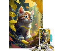 Puzzle per adulti da 1000 pezzi con un simpatico gattino e un giardino Un gioco antistress per adulti una sfida impegnativa ideale come regalo per tutta la famiglia (dimensioni 38x26cm)