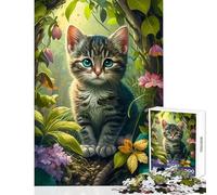 Puzzle per adulti da 1000 pezzi con un simpatico gattino Gioco rilassante regalo per il Secret Santa sfida impegnativa (38x26cm)