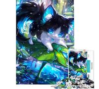 Puzzle per adulti da 1000 pezzi con un simpatico gatto su una ninfea Gioco stimolante e rilassante ideale per attività in famiglia e come regalo di compleanno (dimensioni 75x50cm)