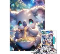Puzzle per adulti da 1000 pezzi con un simpatico koala fantasy e ramen ideale per compleanni e decorazioni natalizie Giocattolo decorativo da parete per la casa adatto a partire dai 14 anni 38x52cm