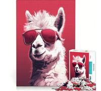 Puzzle per adulti da 1000 pezzi con un simpatico lama dagli occhiali da sole, ideale per rilassarsi, ammazzare il tempo durante le vacanze, un regalo perfetto per gli appassionati di videogiochi