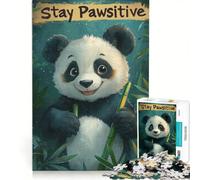 Puzzle per adulti da 1000 pezzi con un simpatico panda, ideale per stimolare l'umore, ideale come gioco antistress, per analisi e logica, collezione d'artista o arte 50x75cm