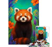 Puzzle per adulti da 1000 pezzi con un simpatico panda rosso tra i fiori Gioco interattivo che crea dipendenza ideale per coltivare la pazienza perfetto come regalo di Babbo Natale segreto o