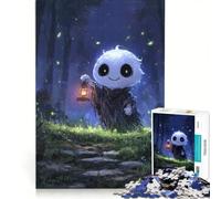 Puzzle per adulti da 1000 pezzi con un simpatico spirito nella foresta incantata, gioco rilassante, allena la mente e la manualità, compleanno e Natale 50x75cm