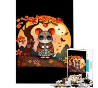 Puzzle per adulti da 1000 pezzi con un simpatico topolino con gli occhiali Divertimento a casa sfida impegnativa Giocattolo decorativo per la casa adatto a partire dai 14 anni 38x26cm