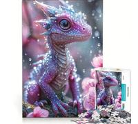 Puzzle per adulti da 1000 pezzi con un tenero draghetto rosa gioco pratico analisi e logica regalo per amici e familiari 38x52cm