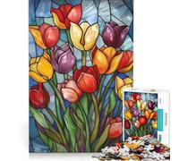 Puzzle per adulti da 1000 pezzi con un vivace bouquet di tulipani un gioco rilassante divertente e spiritoso ideale come regalo di compleanno 50x75cm