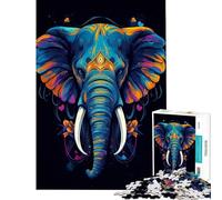 Puzzle per adulti da 1000 pezzi con un vivace disegno di un elefante Gioco di logica e analisi difficile e stimolante ideale per decorare le pareti Adatto a partire dai 14 anni (50x75cm)