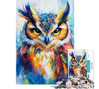 Puzzle per adulti da 1000 pezzi con un vivace disegno di un gufo Un gioco avvincente per coltivare la pazienza ideale per tutta la famiglia per decorare la casa e come regalo divertente (75x50cm)