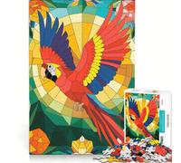 Puzzle per adulti da 1000 pezzi con un vivace pappagallo in stile vetrata un gioco rilassante divertente e spiritoso ideale come regalo di compleanno 50x75cm