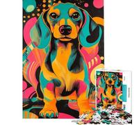 Puzzle per adulti da 1000 pezzi con un vivace poster di bassotto gioco educativo e stimolante ideale per rilassarsi e migliorare la memoria perfetto come regalo di compleanno (dimensioni 38x26cm)