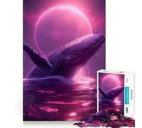 Puzzle per adulti da 1000 pezzi con una bellissima balena al neon,disegno preciso,giocattolo stimolante per la mente,gioco rilassante,regalo di Natale (38x26cm)