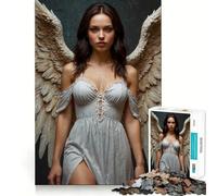 Puzzle per adulti da 1000 pezzi con una bellissima donna angelo,taglio di alta qualità,divertente gioco per allenare la mente,rilassante,decorazione per compleanno,regalo (38x26cm)