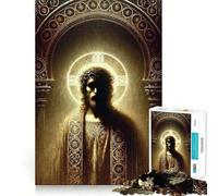 Puzzle per adulti da 1000 pezzi con una bellissima immagine di Gesù Cristo,ritaglio preciso,giocattolo stimolante per la mente,gioco rilassante,regalo di Natale (50x75cm)