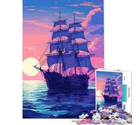Puzzle per adulti da 1000 pezzi con una bellissima nave in pixel art gioco educativo e stimolante per tutta la famiglia ideale come regalo (dimensioni 38x26cm)