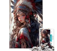 Puzzle per adulti da 1000 pezzi con una bellissima ragazza americana difficile e stimolante regalo per donne giocattolo decorativo da parete per maggiori di 14 anni (38x26cm)