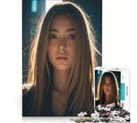 Puzzle per adulti da 1000 pezzi con una bellissima ragazza americana, gioco rompicapo, antistress, da aggiungere alla lista dei desideri con Babbo Natale 38x52cm
