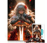 Puzzle per adulti da 1000 pezzi con una bellissima ragazza spadaccina,gioco di logica a incastro,gioco facile da giocare,decorazione natalizia da parete (38x26cm)
