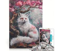 Puzzle per adulti da 1000 pezzi con una bellissima volpe in fiore e albero, gioco rompicapo, antistress, da aggiungere alla lista dei desideri con Babbo Natale 50x75cm