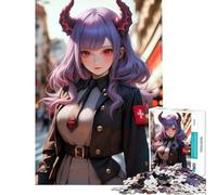 Puzzle per adulti da 1000 pezzi con una graziosa ragazza demone Gioco stimolante e rilassante ideale per attività in famiglia e come regalo di compleanno (dimensioni 75x50cm)