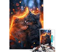 Puzzle per adulti da 1000 pezzi con una romantica coppia di gatti gioco rompicapo avvincente per coltivare la pazienza idea regalo perfetta (dimensioni 75x50cm)