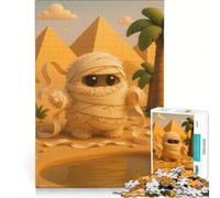 Puzzle per adulti da 1000 pezzi con una simpatica mummia in un paesaggio desertico, gioco per tutta la famiglia, divertente antistress, sfida unica 50x75cm