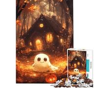 Puzzle per adulti da 1000 pezzi con una simpatica scena di fantasmi per Halloween Puzzle antistress per adulti un'opera d'arte da regalare ad amici e familiari (dimensioni 38x52cm)