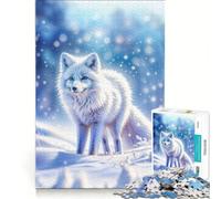 Puzzle per adulti da 1000 pezzi con una simpatica volpe artica, giocattolo educativo, ideale per passare il tempo durante le vacanze, regalo di compleanno, regalo 38x26cm