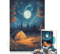 Puzzle per adulti da 1000 pezzi con una splendida notte in campeggio, gioco rompicapo, antistress, da aggiungere alla lista dei desideri con Babbo Natale 38x52cm