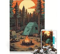 Puzzle per adulti da 1000 pezzi con una splendida notte in campeggio, gioco rompicapo, antistress, da aggiungere alla lista dei desideri con Babbo Natale 38x26cm