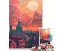 Puzzle per adulti da 1000 pezzi con una splendida scena di Copenaghen, un gioco impossibile, ideale per divertirsi a casa, perfetto come regalo di Natale o di compleanno 50x75cm