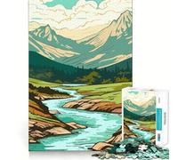 Puzzle per adulti da 1000 pezzi con una splendida valle e montagna,incastro perfetto,gioco di logica,regalo,gioco lento,regalo di Natale (38x52cm)