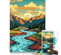 Puzzle per adulti da 1000 pezzi con una splendida valle e montagna,pezzi ben rifiniti,gioco di logica,divertente per il tempo libero,decorazione natalizia,regalo (50x75cm)