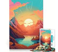 Puzzle per adulti da 1000 pezzi con una splendida valle e montagna,pezzi ben rifiniti,gioco di logica,divertente per il tempo libero,decorazione natalizia,regalo (38x52cm)
