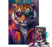 Puzzle per adulti da 1000 pezzi con una vivace tigre dai colori sgargianti Un gioco avvincente per coltivare la pazienza ideale per tutta la famiglia per decorare la casa o come regalo divertente
