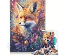 Puzzle per adulti da 1000 pezzi con una volpe fantasiosa fiori e bacche Gioco divertente e rilassante ideale per la vita intellettuale con Babbo Natale 38x52cm